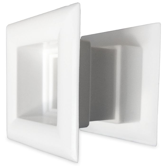 Quadratische Türgitter 29 x 29 mm – Kunststoff weiß – 3-Stück-Packung