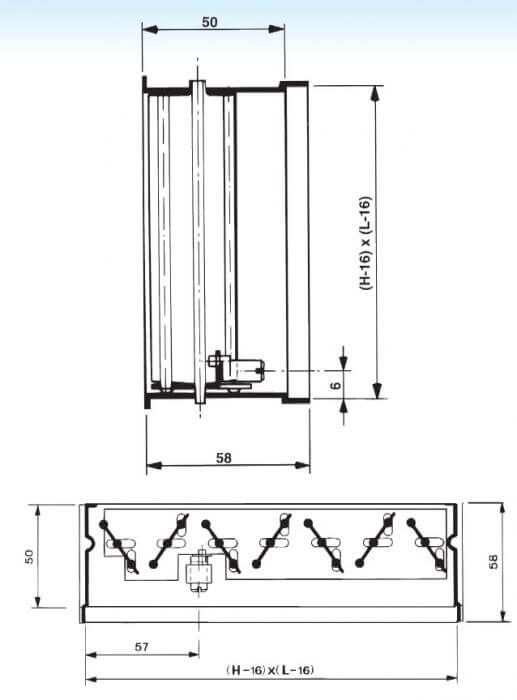 Volumenregler für Wandgitter VTA8110 500 x 400 mm Volumenregler für Wandgitter VTA8110 500 x 400 mm