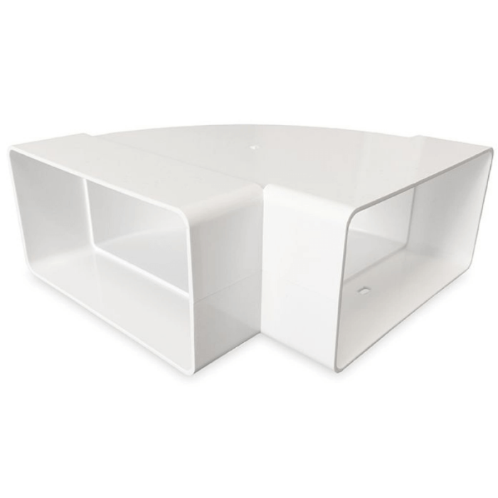 Horizontaler Kunststoffbogen 90° für einen Luftkanal von 120 x 60 mm