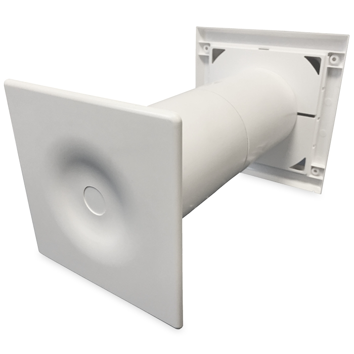 Kompakter dezentrale Lüftungsanlage - WRG-Ventilator HRV125P mit Wärmetauscher – 50 & 70 m3/h – inkl. Fernbedienung