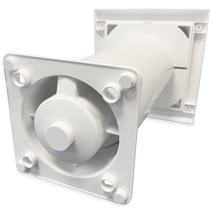 Kompakter dezentrale Lüftungsanlage - WRG-Ventilator HRV125P mit Wärmetauscher – 50 & 70 m3/h – inkl. Fernbedienung