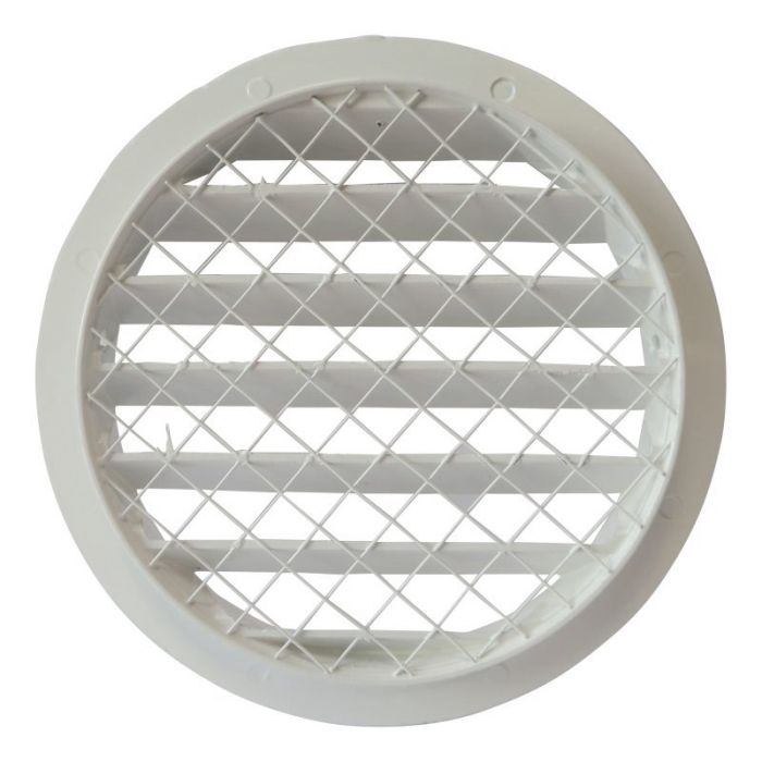 Rundes Lüftungsgitter Aluminium Ø 150 mm – WEISS – mit grobmaschigem Draht – hohe Durchlässigkeit Rundes Lüftungsgitter Aluminium Ø 150 mm – WEISS – mit grobmaschigem Draht – hohe Durchlässigkeit