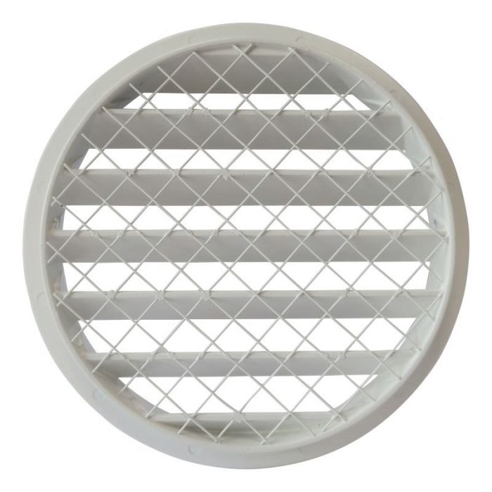 Rundes Lüftungsgitter Aluminium Ø 160 mm – WEISS – mit grobmaschigem Draht – hohe Durchlässigkeit