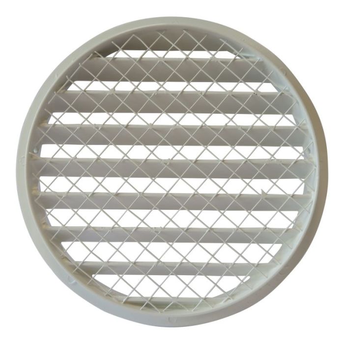 Rundes Lüftungsgitter Aluminium Ø 250 mm – WEISS – mit grobmaschigem Draht – hohe Durchlässigkeit