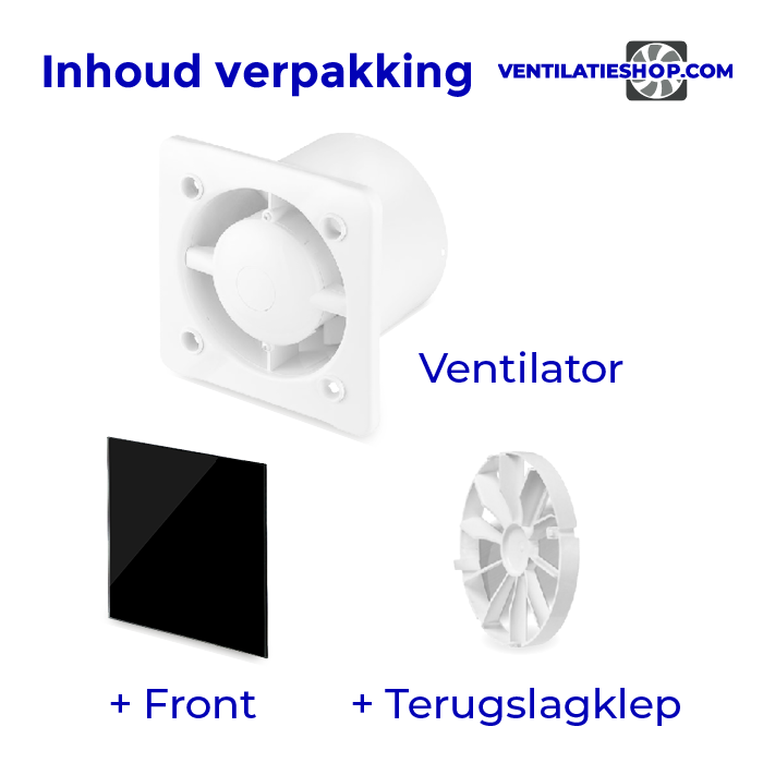 Pro-Design Badlüfter – STANDARD (KW100) – Ø 100 mm – flaches GLAS – glänzend Schwarz Pro-Design Badlüfter – STANDARD (KW100) – Ø 100 mm – flaches GLAS – glänzend Schwarz