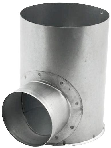 Ventilanschluss Ø125mm mit geschlossenem Boden, Seitenanschluss Ø80mm Ventilanschluss Ø125mm mit geschlossenem Boden, Seitenanschluss Ø80mm