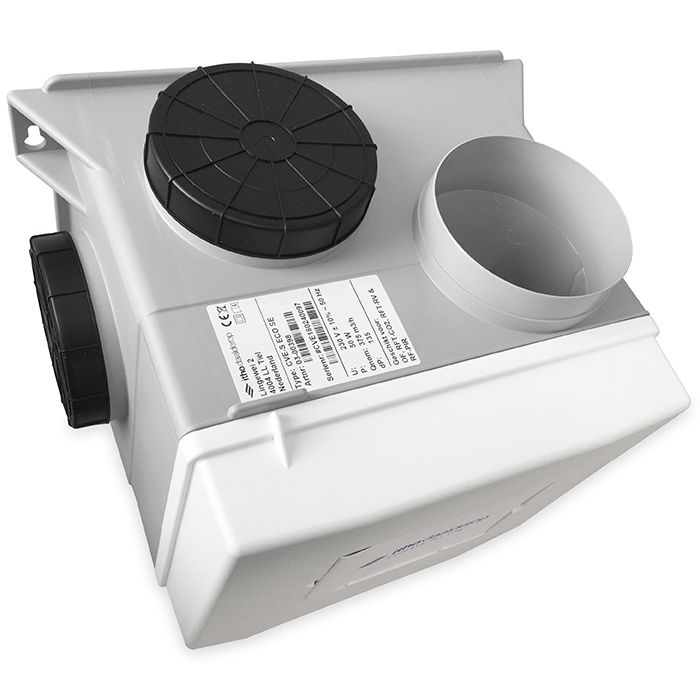 Itho Wohnraumlüftung mit Feuchtigkeitssensor CVE-S ECO RFT SP – Perilexstecker – 325 m3/h – geeignet für RF-Bedienung