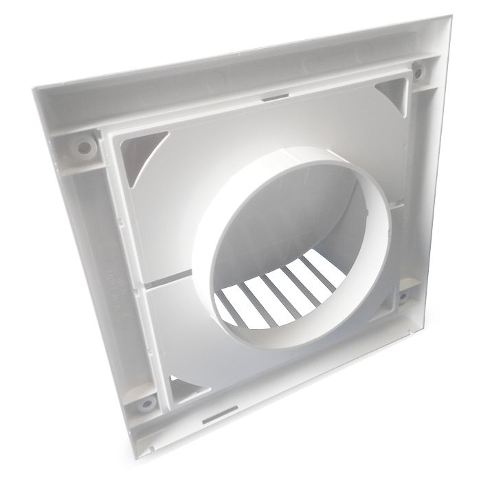 Lüftungsgitter Kunststoff mit Rückschlagklappe - Ø 100mm - weiß