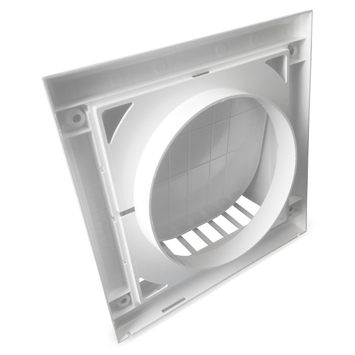 Lüftungsgitter Kunststoff mit Rückschlagklappe - Ø 150 mm - Weiß