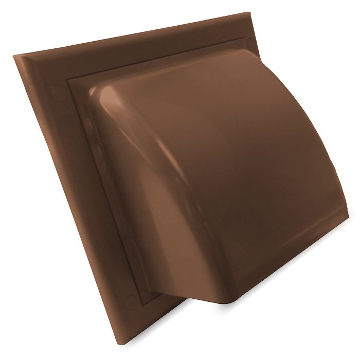 Lüftungsgitter Kunststoff mit Rückschlagklappe - Ø 100mm - braun