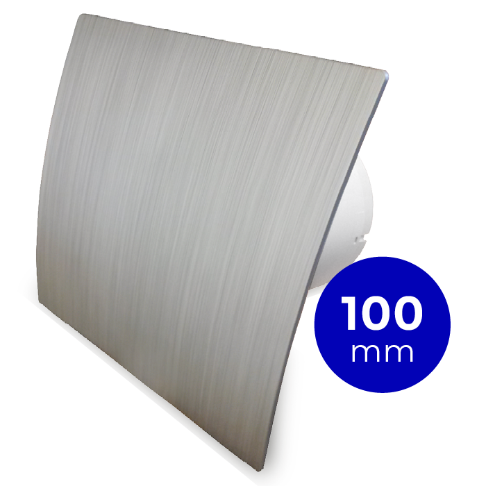 Pro-Design Badlüfter – STANDARD (KW100) – Ø 100 mm – Kunststoff – Silber