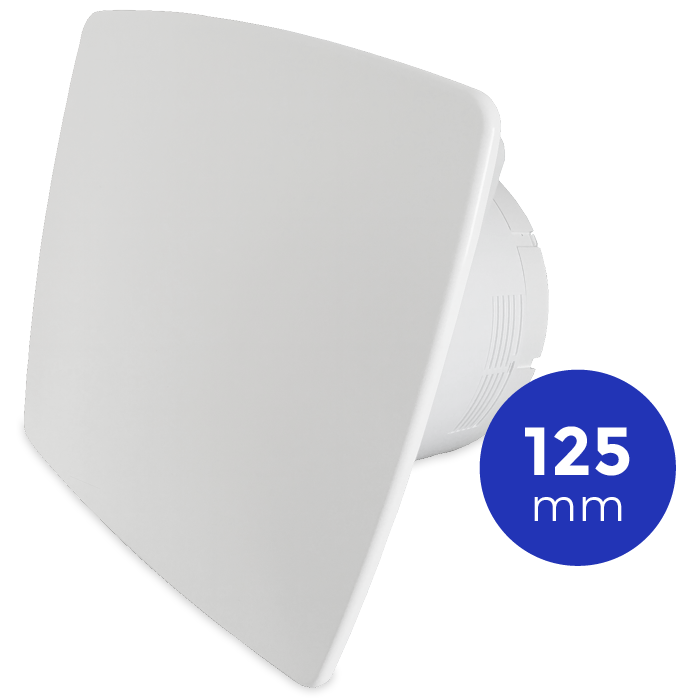 Pro-Design Badlüfter – STANDARD (KW125T) – Ø 125 mm – WEISS *Bold-Line*