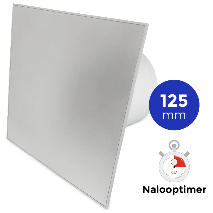 Pro-Design Badlüfter – mit Nachlauf (KW125T) – Ø 125 mm – Edelstahl flach Pro-Design Badlüfter – mit Nachlauf (KW125T) – Ø 125 mm – Edelstahl flach