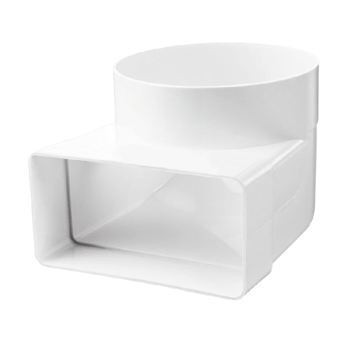 Kunststoff Löffelwinkel für Kanal 220 x 90mm zu Ø 125mm