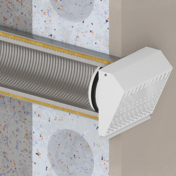 Whisper Luxe Design Wetterschutzgitter 100mm - Abluft - GRAPHITGRAU