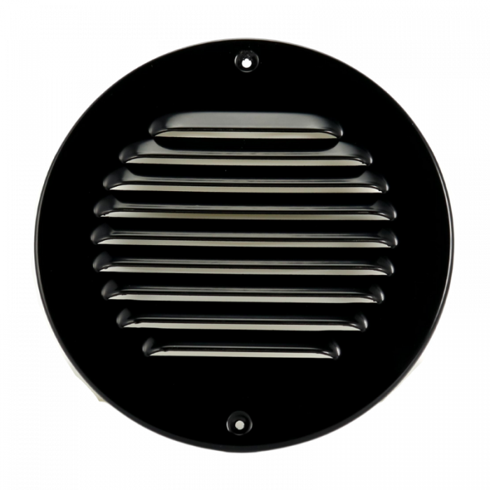 Rundes Aluminium Lüftungsgitter SCHWARZ Aufputz – 200 mm (1-R200Z)