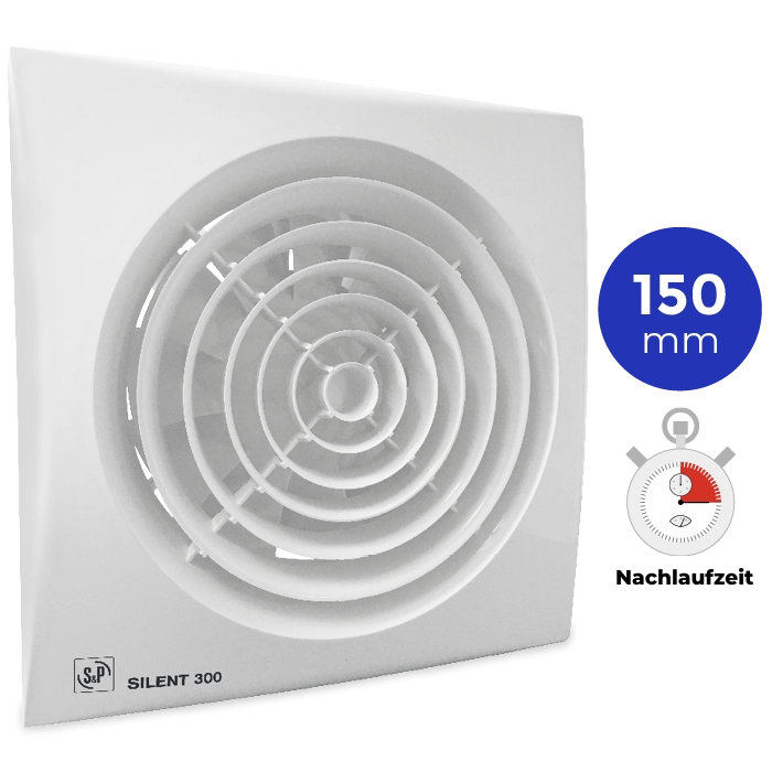 Badlüfter Soler und Palau Silent (300CRZ) - Ø 150mm - Mit Nachlauf