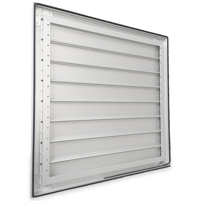 Lamellengitter Aufbaumontage (BxH) 455 x 455 mm - Aluminium - ungefärbt eloxiert