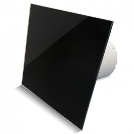 Pro-Design Badlüfter – STANDARD (KW100) – Ø 100 mm – flaches GLAS – glänzend Schwarz Pro-Design Badlüfter – STANDARD (KW100) – Ø 100 mm – flaches GLAS – glänzend Schwarz