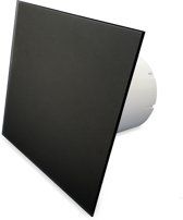 Pro-Design Badlüfter - ZUGKABEL (KW100W) - Ø 100 mm - flaches GLAS - matt Schwarz