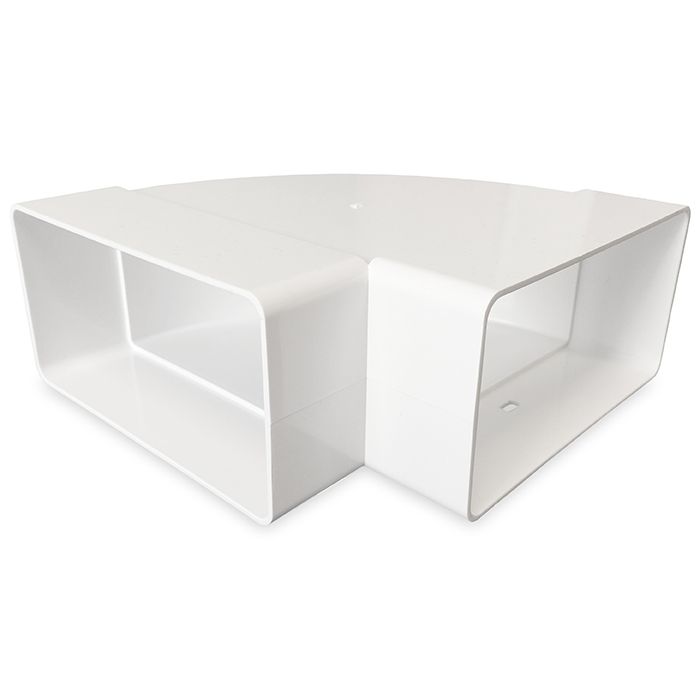Horizontaler Kunststoffbogen 90° für einen Luftkanal von 120 x 60 mm