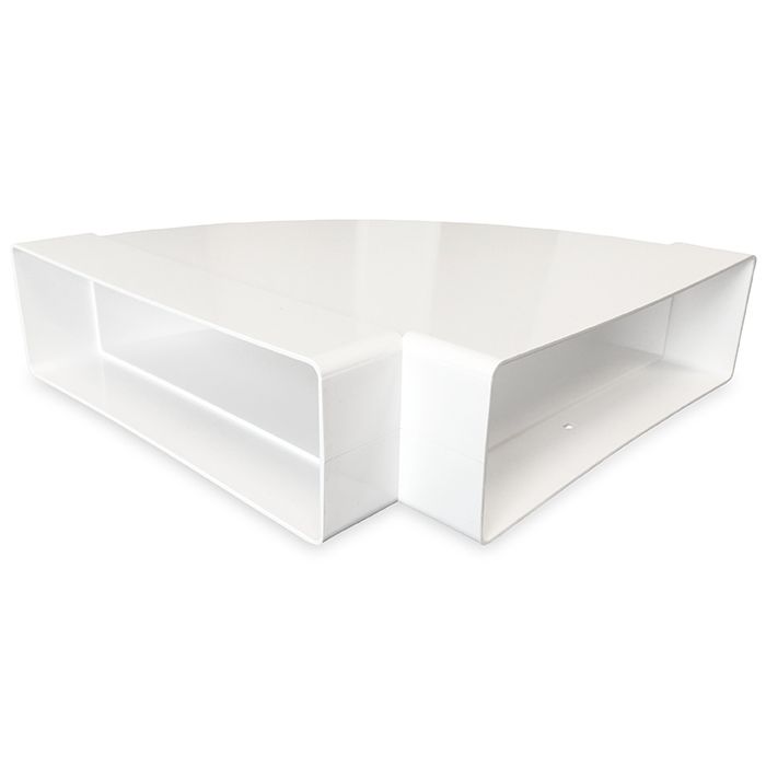 Horizontaler Kunststoffbogen 90° für einen Luftkanal von 204 x 60 mm