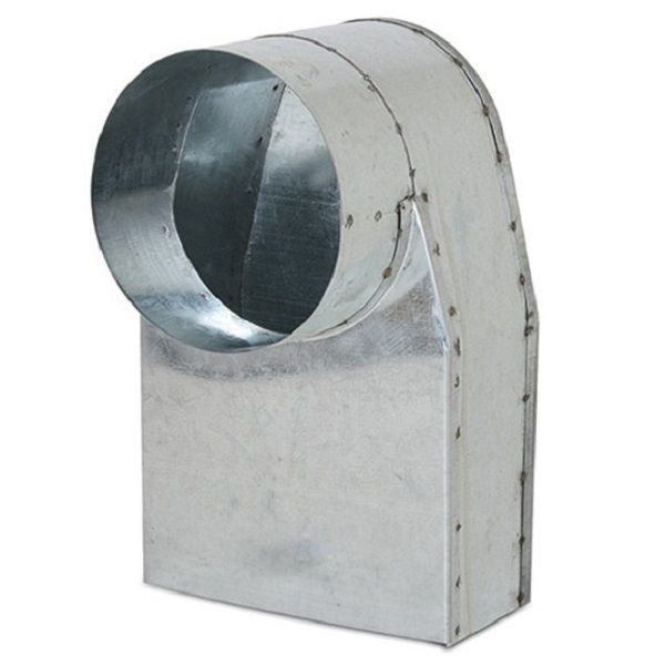 Flachkanal Umlenkstück 170mm x 70mm mit Rorhranschluss 125mm