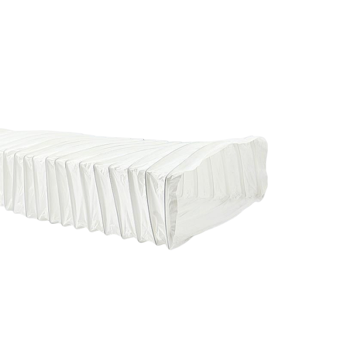 Flexibler Schlauch PVC rechteckig - 206 x 62mm - Länge 3 Meter - WEISS
