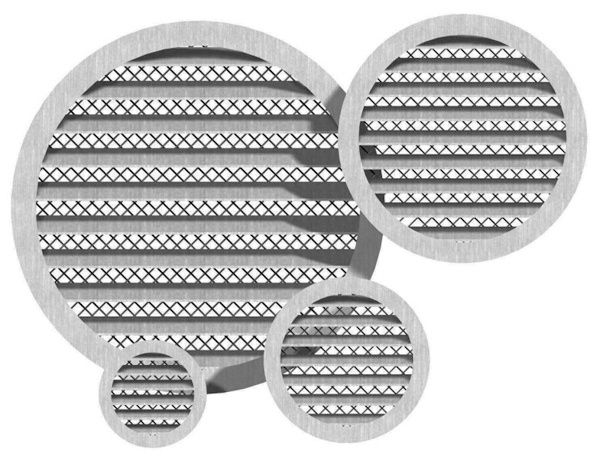 Rundes Lüftungsgitter Aluminium Ø 80 mm mit grobmaschigem Draht – hohe Durchlässigkeit