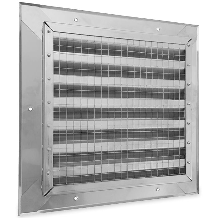 Außenwandgitter Einbaumaß (BxH) 300 x 200 mm -  Edelstahl 304 