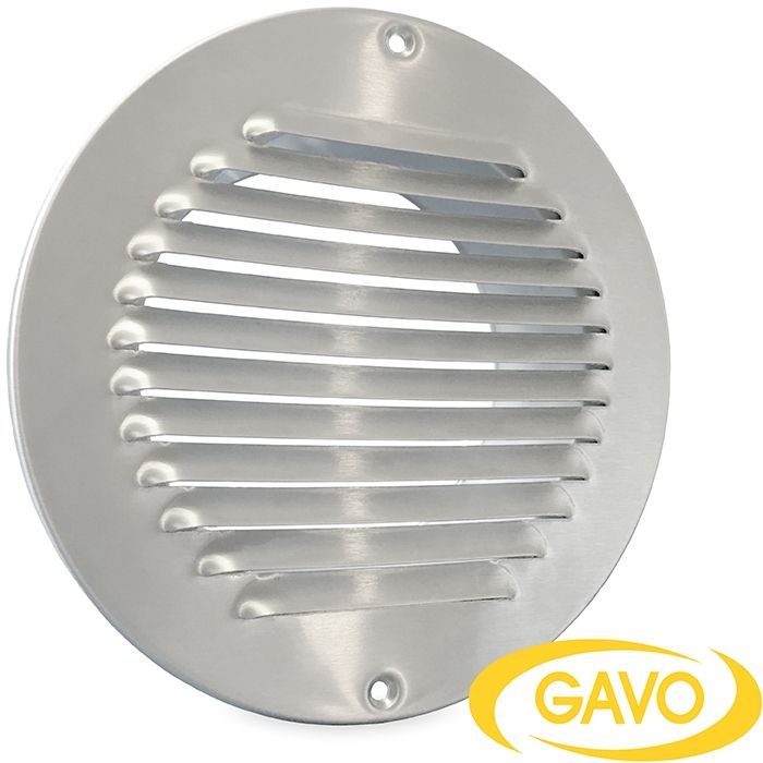 Rundes Lüftungsgitter mit Anschlussrohr Ø 125 mm - Gebürsteter Edelstahl