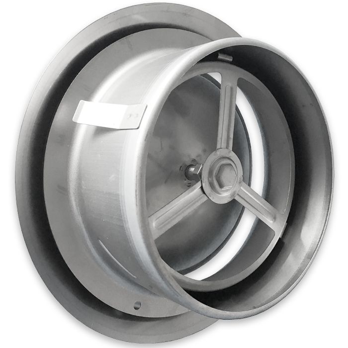 Tellerventil Edelstahl gebürstet - Abluft und Zuluft - Ø 125mm Tellerventil Edelstahl gebürstet - Abluft und Zuluft - Ø 125mm