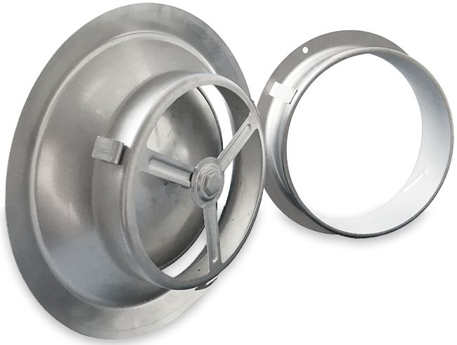 Tellerventil Edelstahl gebürstet - Abluft und Zuluft - Ø 125mm Tellerventil Edelstahl gebürstet - Abluft und Zuluft - Ø 125mm