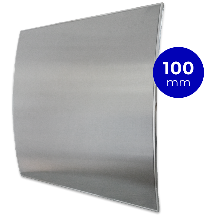 Design-Lüftungsgitter quadratisch (Abluft & Zuluft) Ø 100 mm – Edelstahl gewölbt
