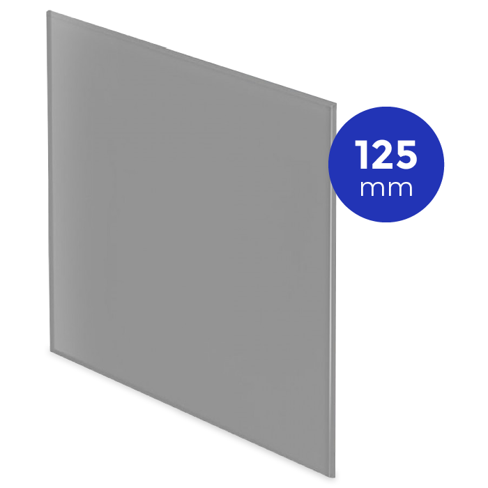 Design-Lüftungsgitter quadratisch (Abluft & Zuluft) Ø 125 mm – GLAS flach – Mattgrau