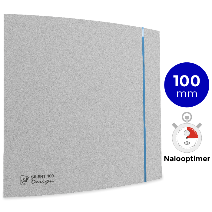 Design Badlüfter Soler & Palau Silent (100CRZ) - Ø 100mm - Mit Nachlauf (silber) Design Badlüfter Soler & Palau Silent (100CRZ) - Ø 100mm - Mit Nachlauf (silber)