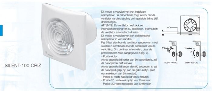 Badlüfter Soler und Palau Silent (100CRIZ) Ø100mm - VERZÖGERTER START + Mit Nachlauf