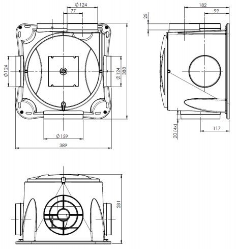 Stork Wohnraumlüfter ComfoFan S R - inkl. RFZ Sender & Timer RF + 4 Luftventile Stork Wohnraumlüfter ComfoFan S R - inkl. RFZ Sender & Timer RF + 4 Luftventile