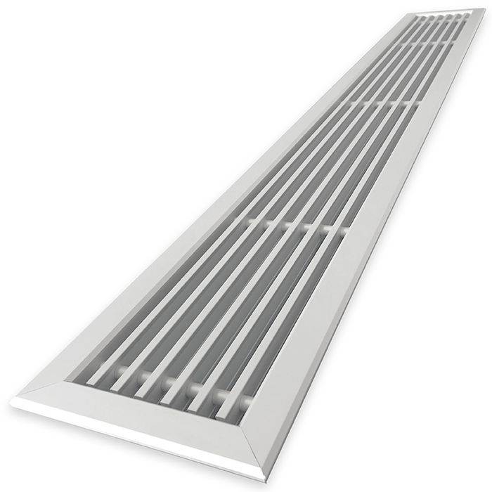 Tafelgitter bündiger Einbau für Lochgröße (BxH) 1000 x 100 mm - gerade Stäbe - Aluminium