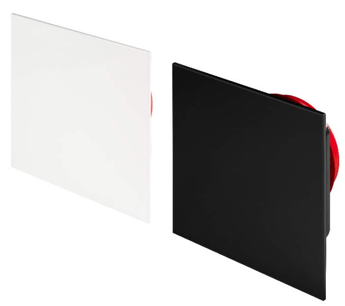 Whisper Designventil Quadrat 125mm Kunststoff - Abluft und Zuluft - Schwarz (matt)