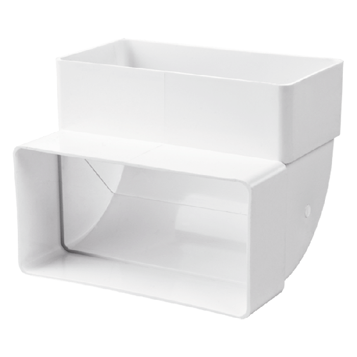 Vertikaler Kunststoffbogen 90° für Kanal 204 x 60 mm