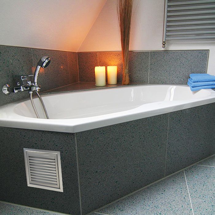 Whirlpool-Gitter für Lochgröße (BxH) 400 x 400 mm - Aluminium - herausnehmbarer Einlage