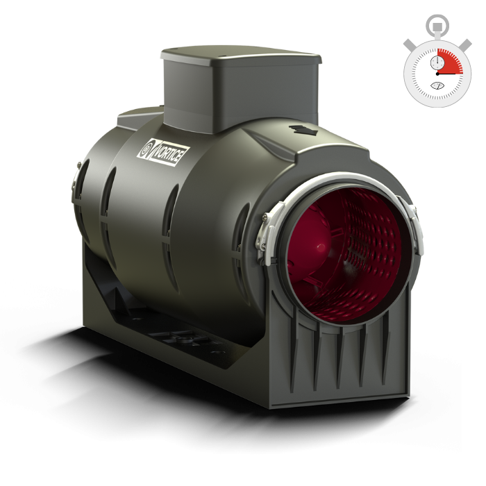 Rohrventilator LINEO 125T 'QUIET' - Anschluss 125mm - 3 Stufen MIT NACHLAUFTIMER