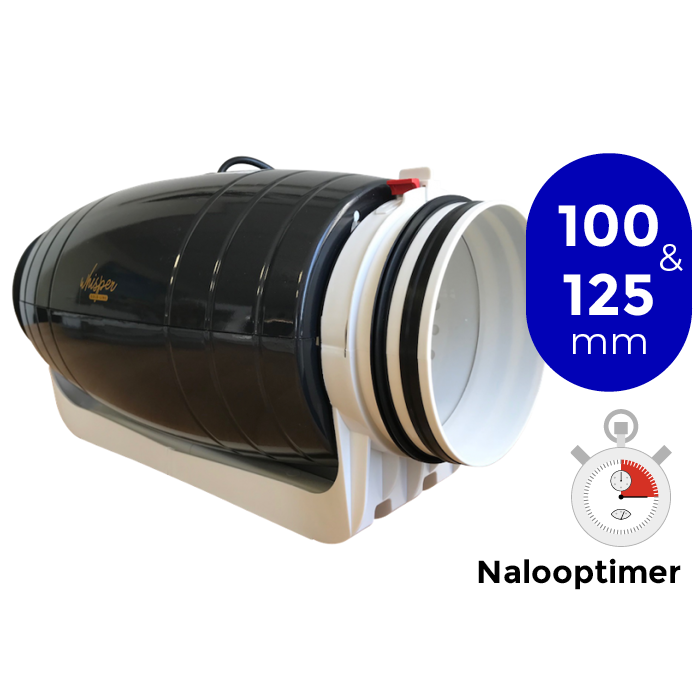 Whisper „Gold Line” Rohrventilator ⌀ 100 & 125 mm – mit Nachlauf OP=OP Whisper „Gold Line” Rohrventilator ⌀ 100 & 125 mm – mit Nachlauf OP=OP