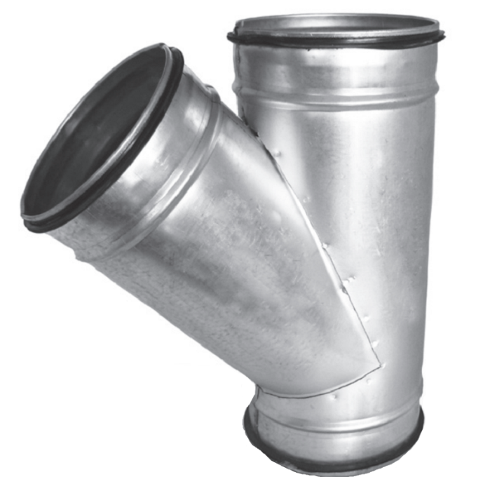 T-Stück 45º mit Dichtung Ø 315mm - Ø 315mm - Ø 160mm so lange der Vorrat reicht