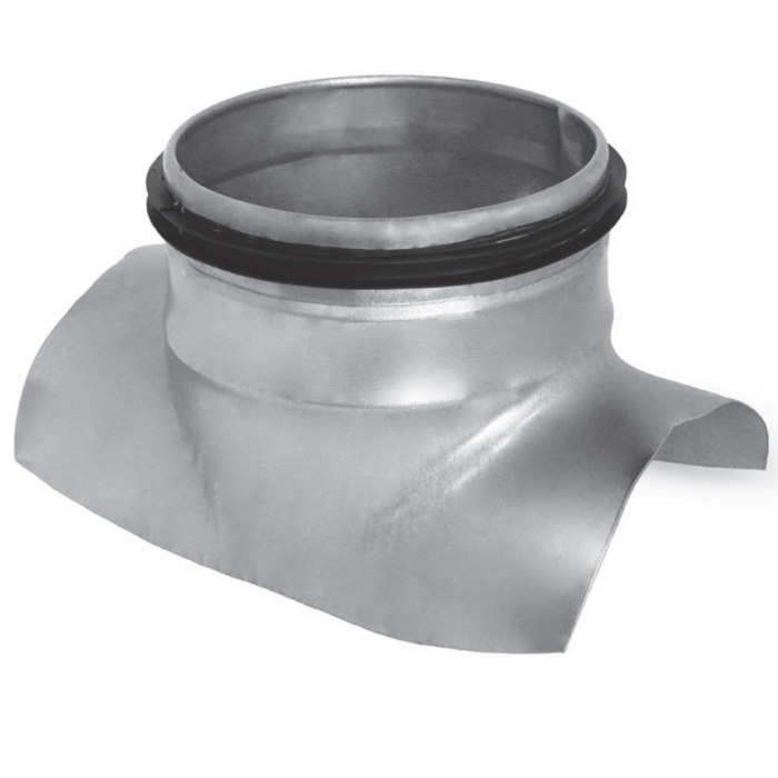 Wickelfalzrohr Sattelstutzen mit Dichtung Ø 250 mm mit 90°- Abgangsrohr Ø 250mm Wickelfalzrohr Sattelstutzen mit Dichtung Ø 250 mm mit 90°- Abgangsrohr Ø 250mm