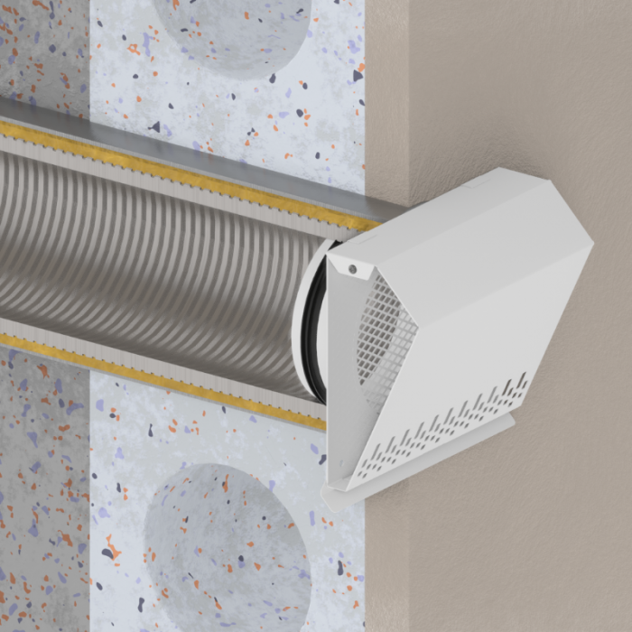 Whisper Luxe Design Wetterschutzgitter 150mm - Zuluft - Edelstahl