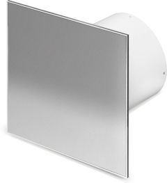 Pro-Design Badlüfter – mit Nachlauf + Feuchtigkeitssensor (KW100H) – Ø 100 mm – Edelstahl flach